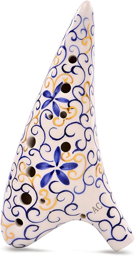 Ocarinas 12-Hole Alto AG Tone Music Professional Playing Flute Instrument 12 Hole Whistle Flute Instrument with Lanyard (Color : Blue, Size : 19 * 10 * 5.5cm)