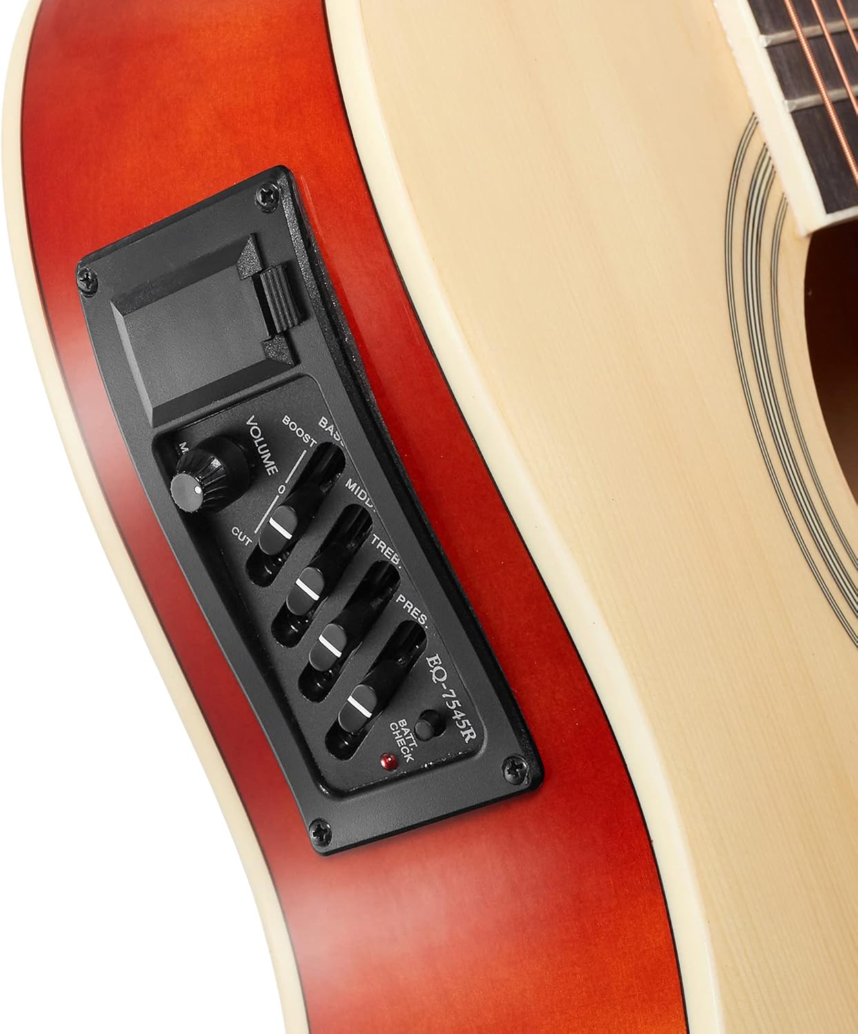 Jameson Guitars Full Size Thinline Acoustic Electric Guitar with Free Gig Bag Case & Picks Natural Right Handed