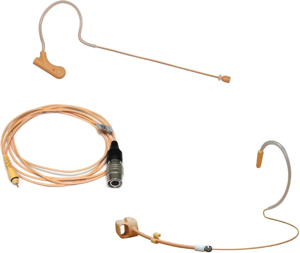 U-Voice UVS70DTF H4P Detachable Mini Headset Microphone with Detachable Frame for Audio Technica (Tan Color)