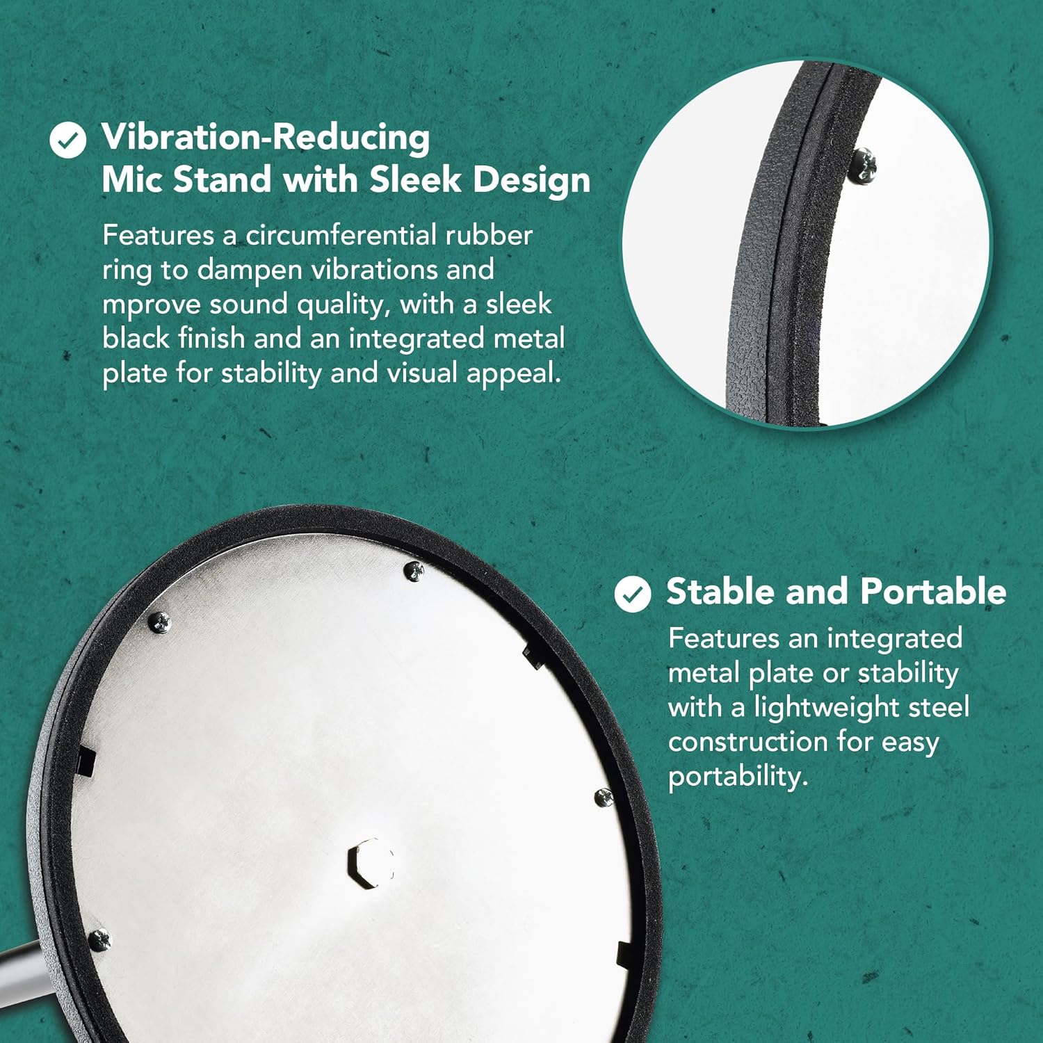 K&M Konig & Meyer Black Microphone Stand for Studio, Stage or Rehearsal - Lightweight Boom Arm Made of Steel with 2 Piece Folding Design - 3.2kg