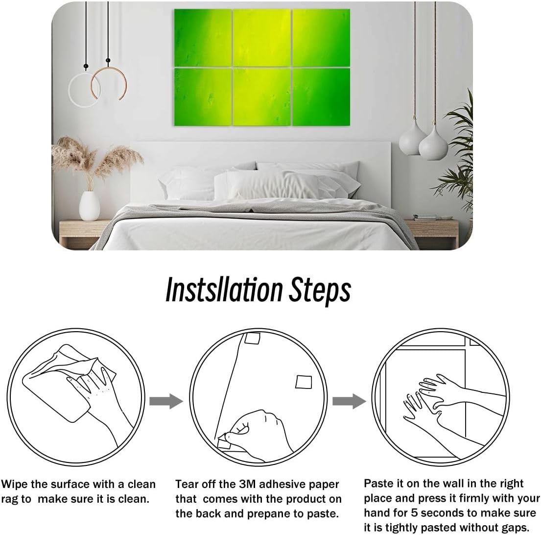 6 Pack Art Acoustic Panels Light gradient bright lime green Sound Absorbing Panel 48