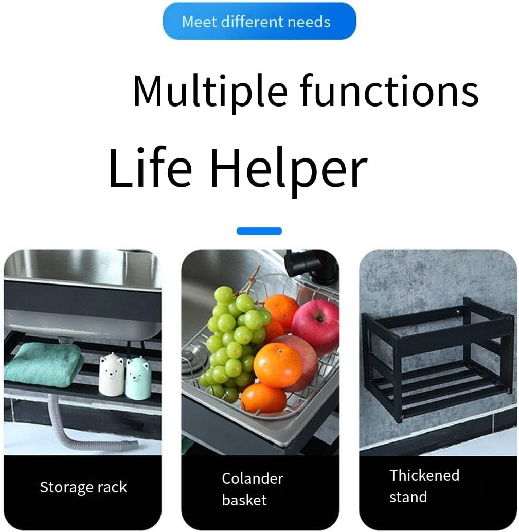 Wall Mount Kitchen Stainless Steel Sinks,Equipped with hot and cold faucets,Corner Wall Mount Bathroom Sink,Laundry Room Patio Outside Kitchen Garden Shop Emergency Sink (Cold/hot faucet)