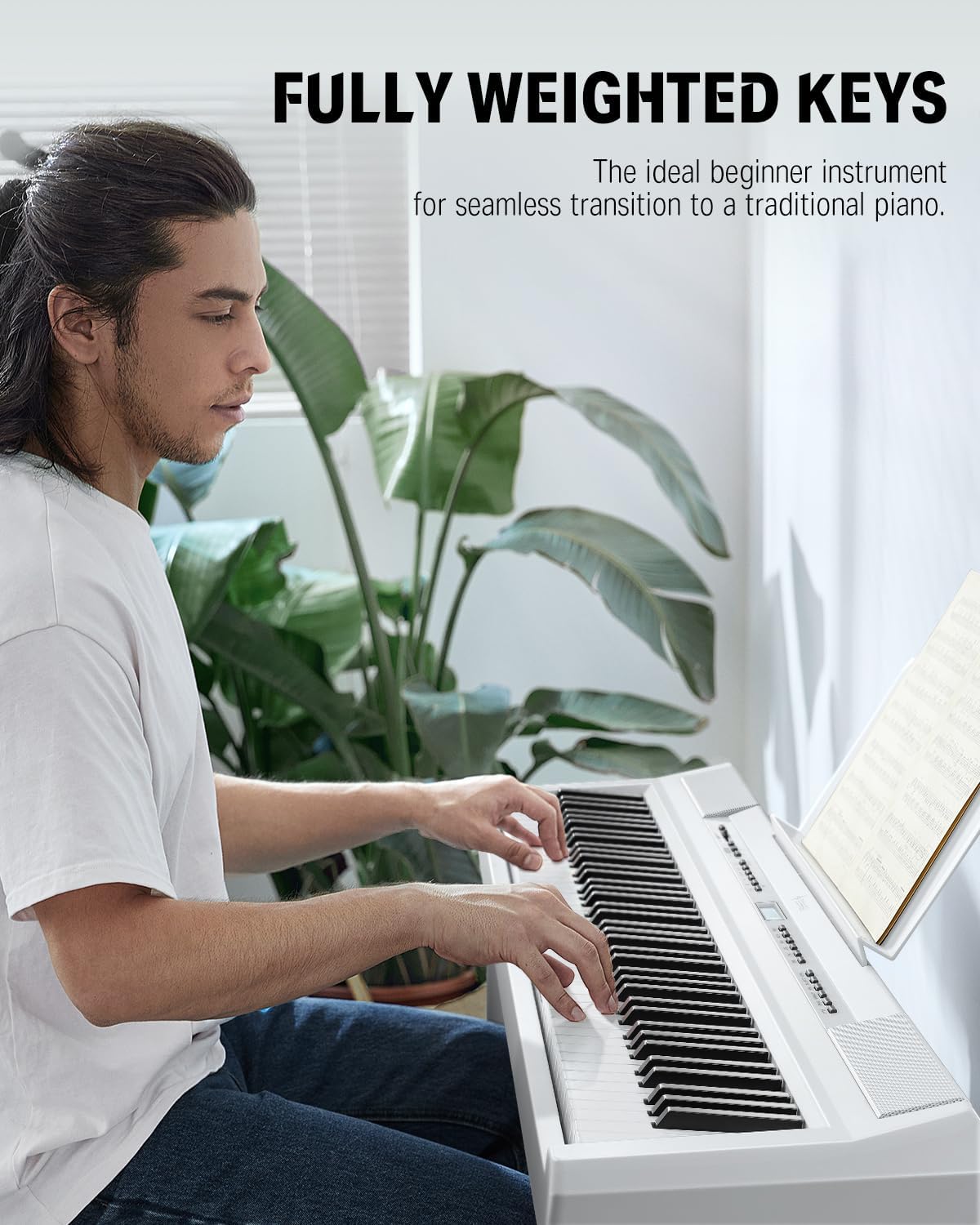 Donner DEP-20 White Digital Piano + White Piano Bench