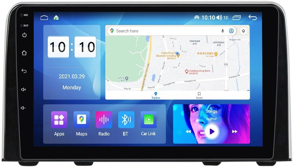 Android Car Stereo for Honda CRV 2016-2018,10 inch IPS Touchscreen with Upgrade Wireless CarPlay & Android Auto,WiFi/GPS,Support SWC and Subwoofer,8-Core 8G+256G