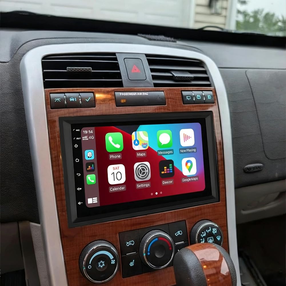 Car Stereo Radio Compatible for Equinox (2005-2009) (First Generation) with Carplay Android Auto GPS Navigation 10.1in Touchscreen Car Radio Player with Bluetooth WiFi SWC Mirror Link + Backup Camera