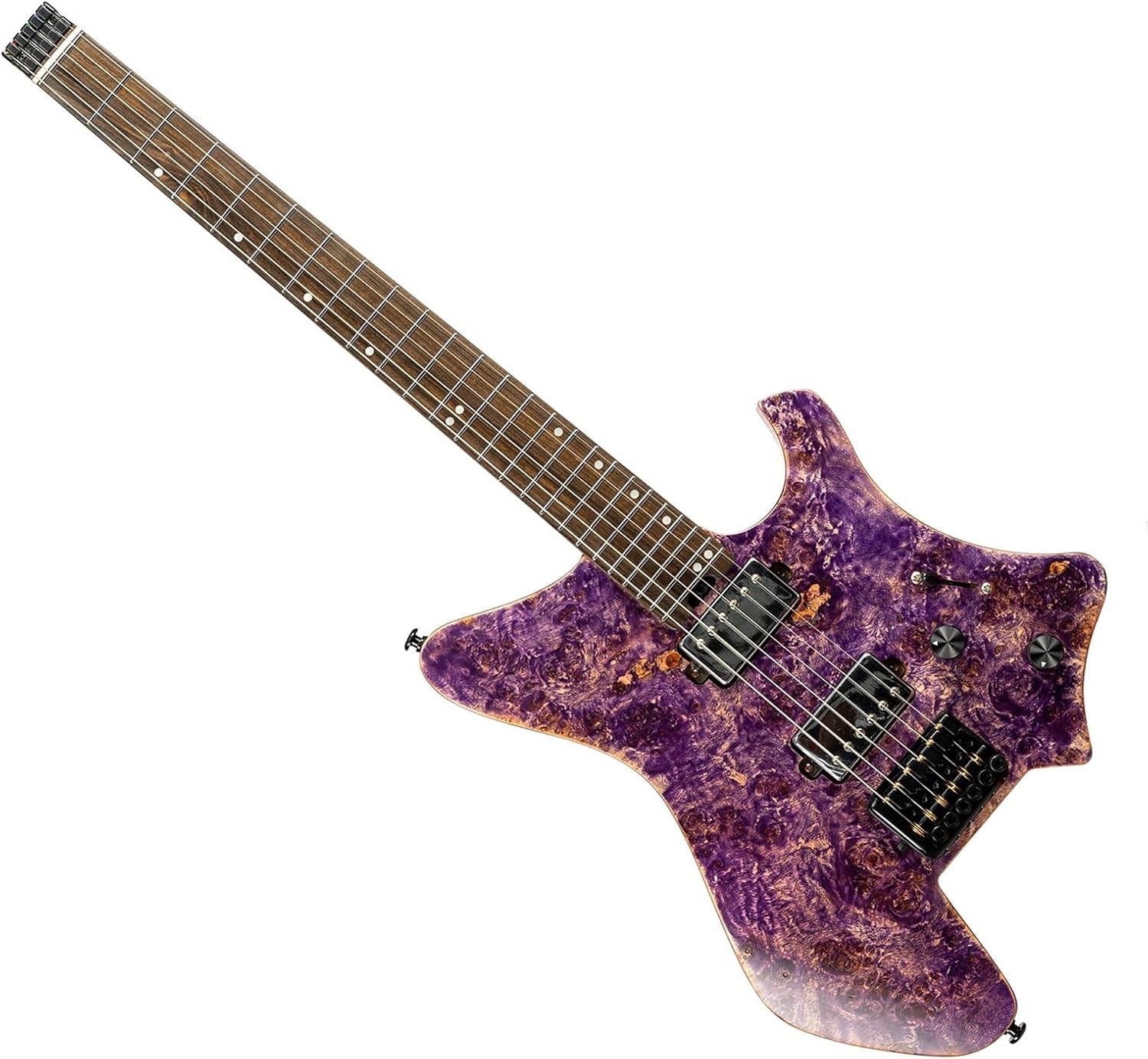 VENEKA Headless Electric Guitar 24 Fret Rosewood Fingerboard Roasted Padauk Body 6 String Headless Electric Guitars(04)