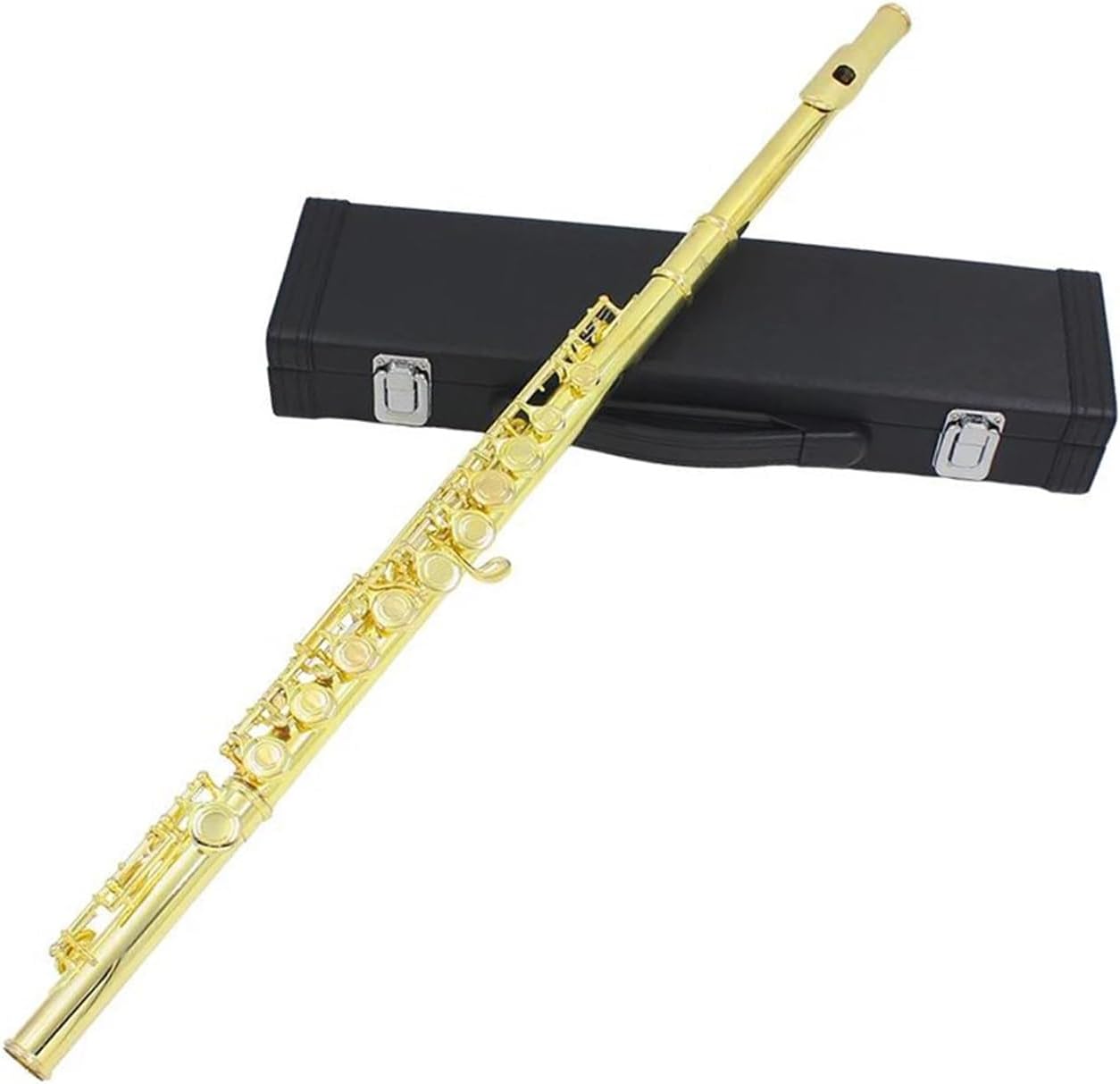 Golden 16 Holes C Tone Flute With E Key Woodwind Instrument Closed Hole Gold-plated Keys Cupronickel Tube