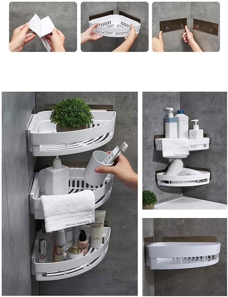 Suction Wall Triangle Corner Shower Shelf,Wall Mounted Bathroom Shelf,No Drilling,Shampoo Storage Shelf