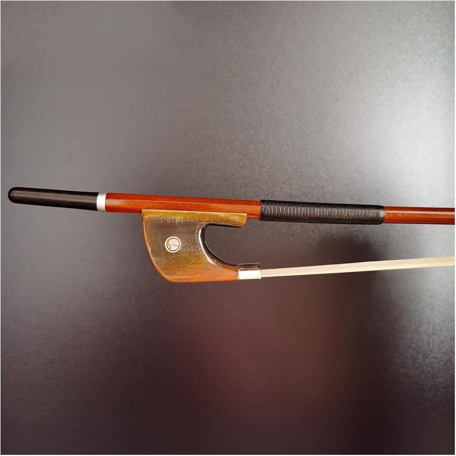 TSTS 4/4 Size Bass Bow Brazilwood Round Stick Nickel Silver Parts Full Size Violin Bow (Color : 1/2)