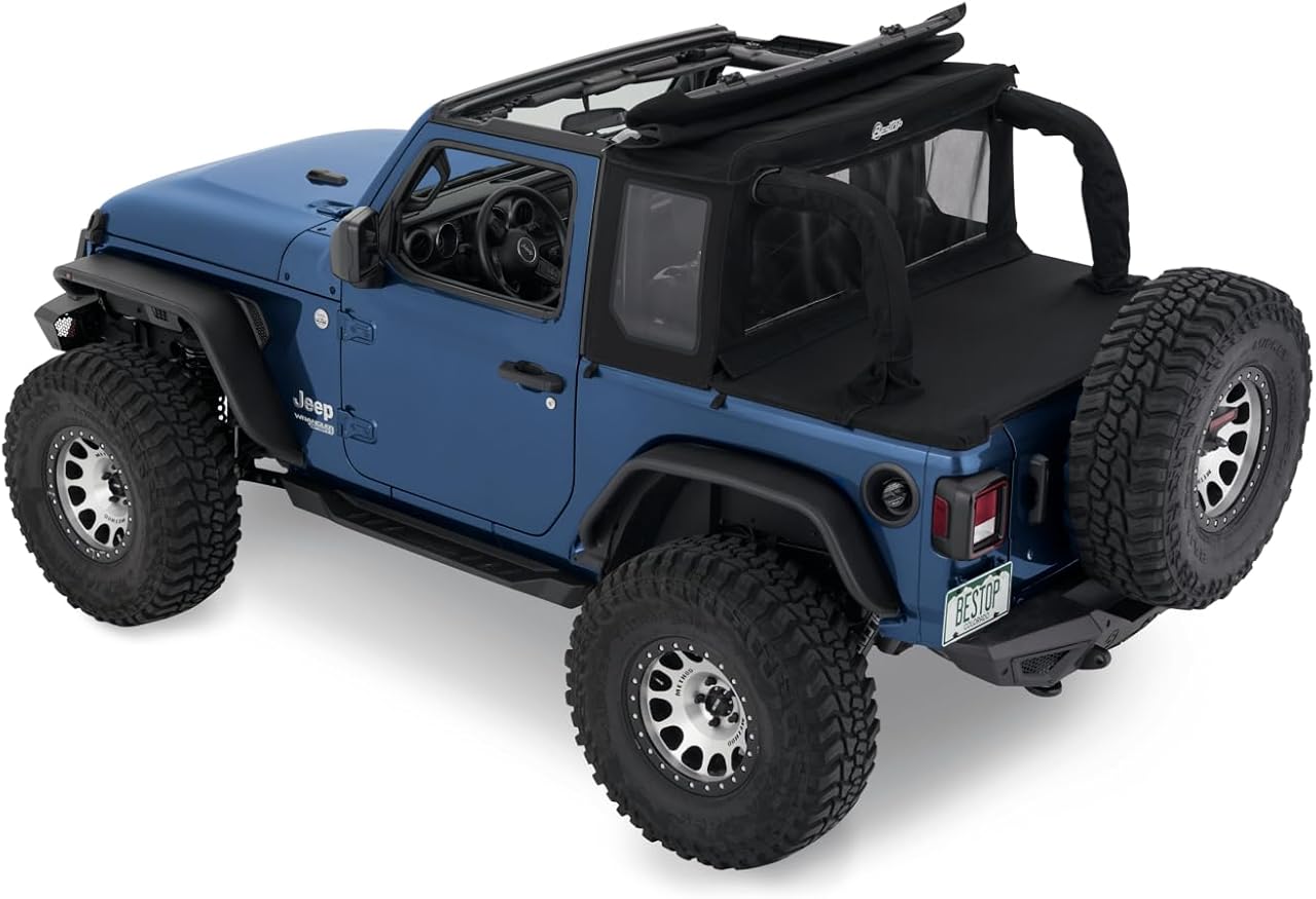 Bestop 5390335 Halftop Soft Top - '18-23 Wrangler JL 2-Door (Black Diamond)
