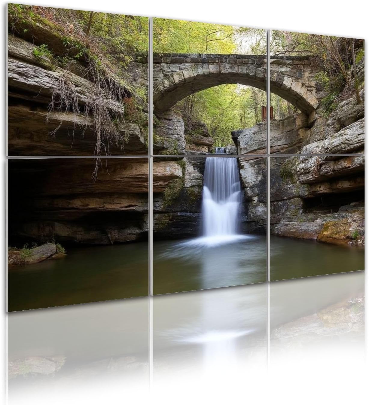 6 Pack Art Acoustic Panels Bridge Waterfall Hocking Hills State Park Ohio Sound Absorbing Panel 48