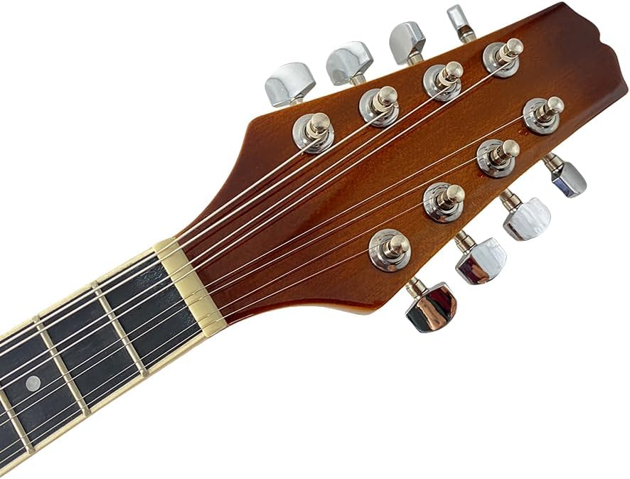 Electric Acoustic Mandolin A Style 8 String, Mahogany Body w/Built-in Pickup – Full Kit for Stage, Studio & Home (Includes Gig Bag, Audio Cable, Strap & Picks)