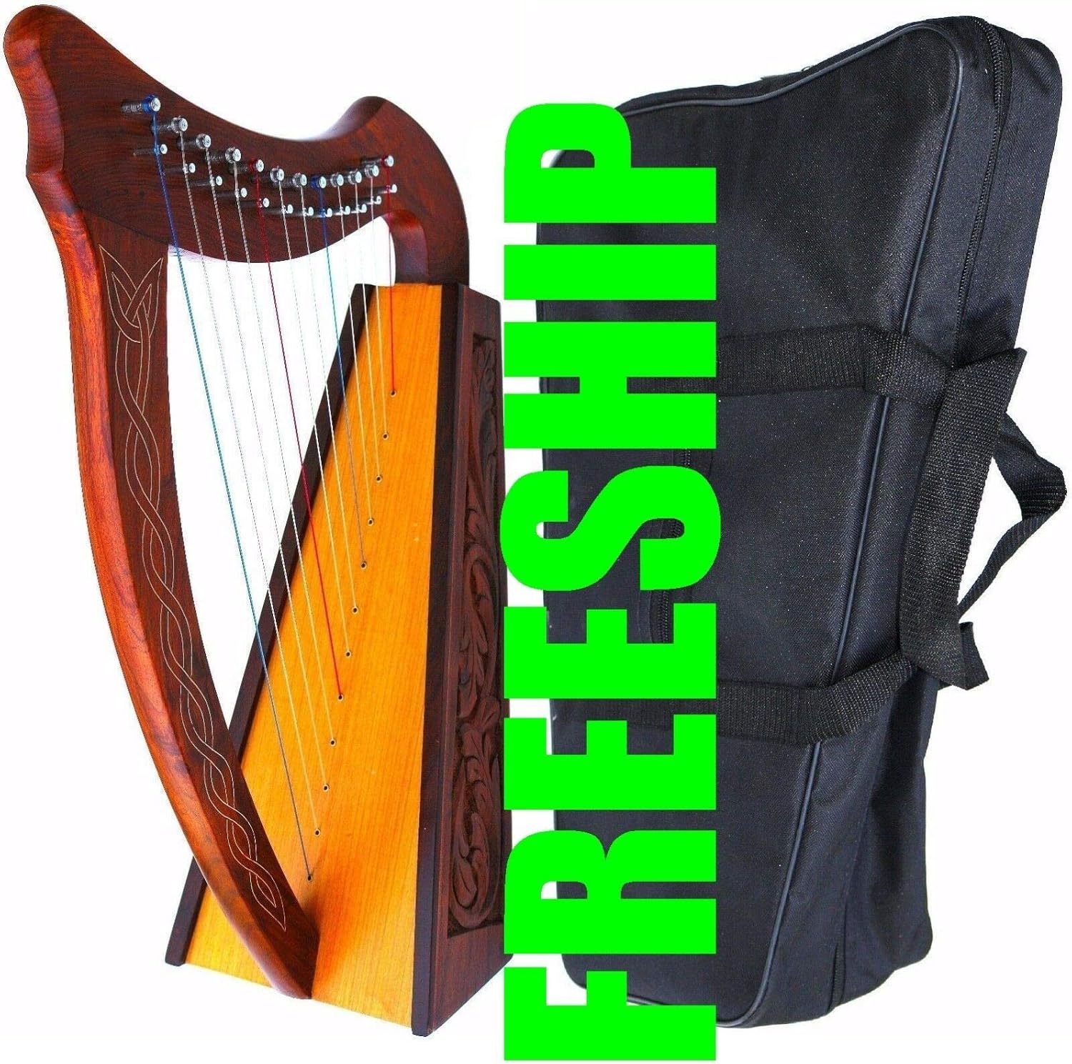 HARP CELTIC 12 STRINGS BABY LAP HARP with BAG DH-12B