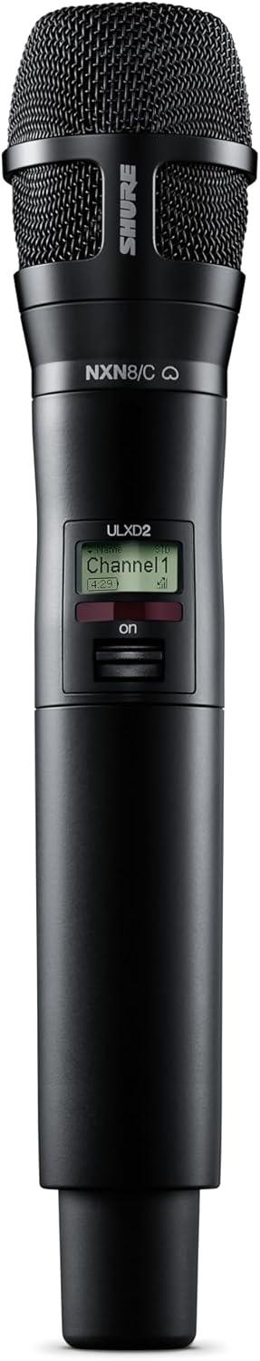 Shure ULXD2/N8CB Handheld Transmitter with Nexadyne 8/C Black Mic Capsule – for ULX-D Digital Wireless Systems, Receiver Sold Separately | G57 Band (ULXD2/N8CB=-G57)