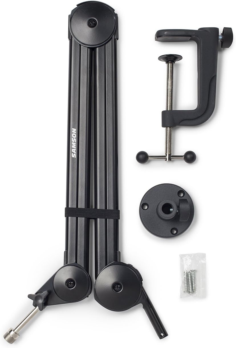 Samson Technologies G-Track Pro Professional USB Condenser Microphone with Audio Interface, Black (SAGM1UPRO) MBA28 28” Broadcasting Microphone Boom Arm for Podcasting and Streaming,Black