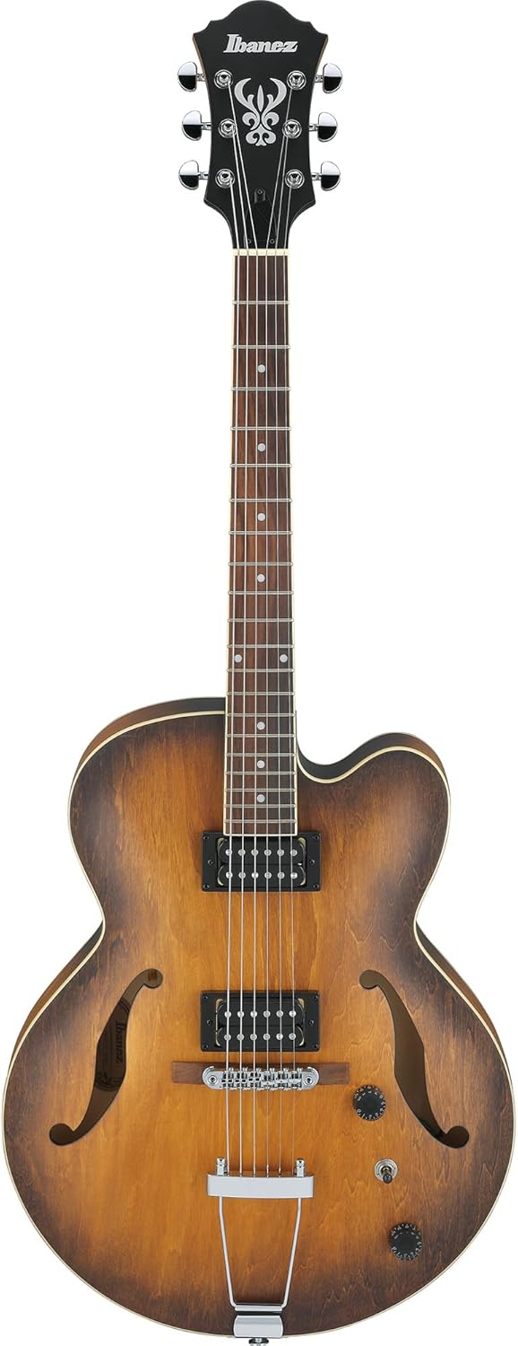 Ibanez AF55 AF Artcore Hollow Body Electric Guitar - Tobacco Flat Bundle with Amplifier, Tuner, Cable, Picks, Austin Bazaar Instructional DVD, and Polishing Cloth