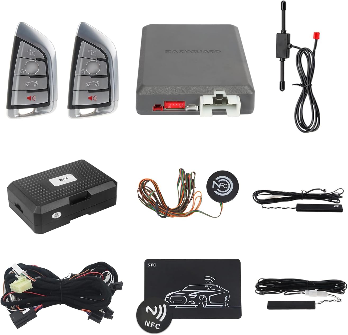 EASYGUARD EC211PP-BM2-NFC-C2 Smart Key PKE Passive keyless Entry Remote Starter NFC Lock Unlock fit for Push to Start BMW 6S M6 E63 E64 // X1 E84 X3 E83 // X5 X5M E70 // Z4 E89 Automatic Transmission