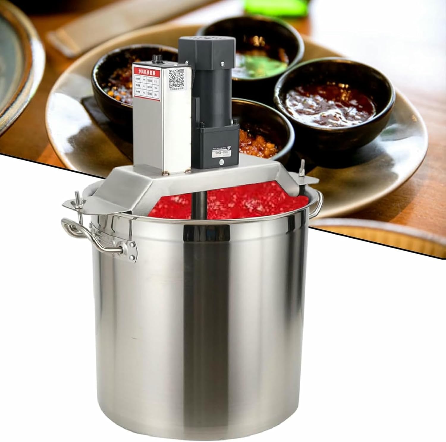 40L Automatic Cooking Pot with Stirrer, Electric Stuffing Maker, Stuffing Maker, for Soup Chilli Tomato Sauce Fruit Jams Porridge