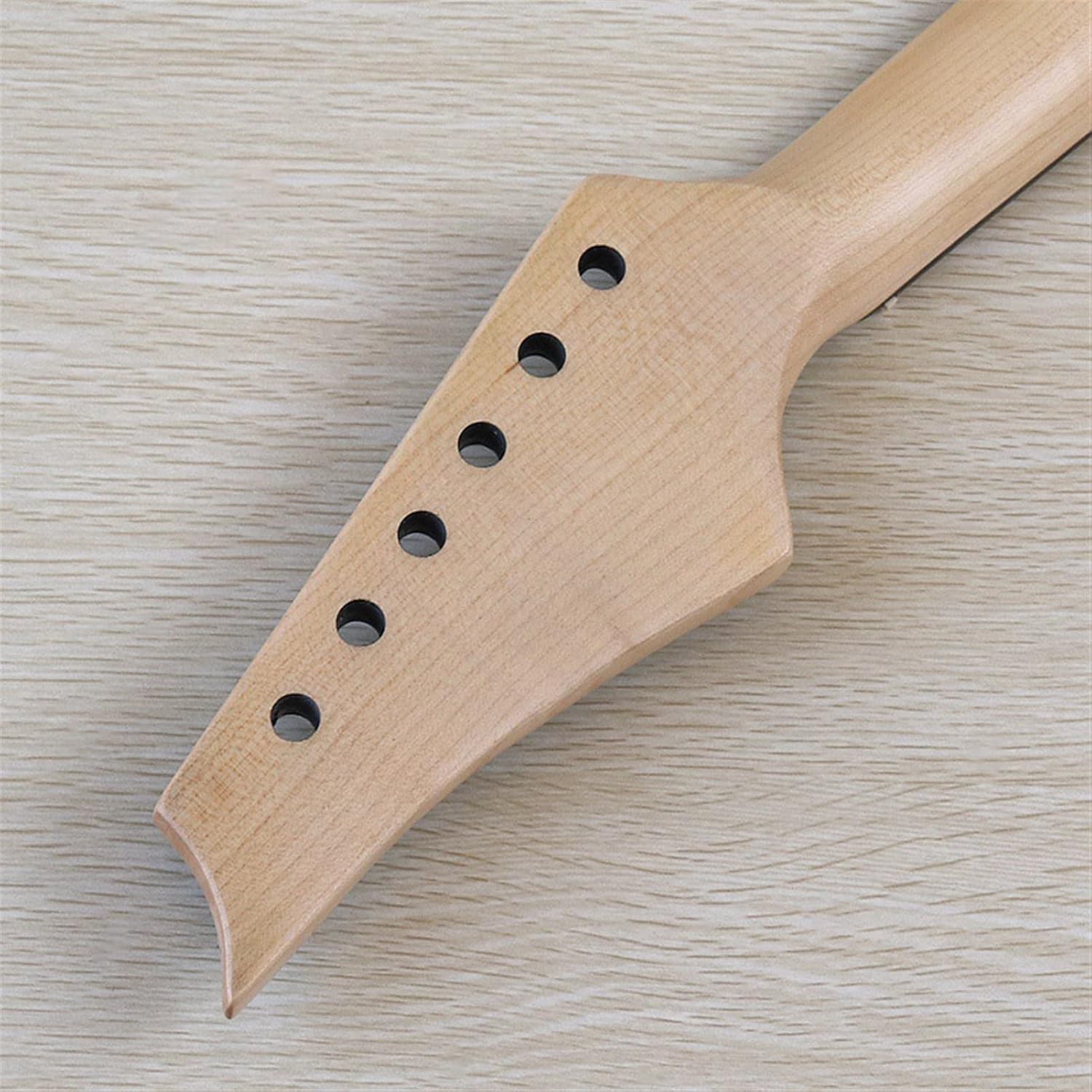 6 String Electric Guitar Neck 24 Frets Maple Wood Fingerboard with Color Shells Star Position Unfinished Guitar Neck (Color : 01)