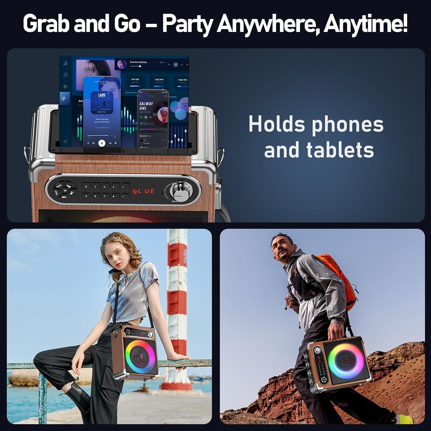 Karaoke Machine with 2 Wireless Microphones,【Upgraded 6.5