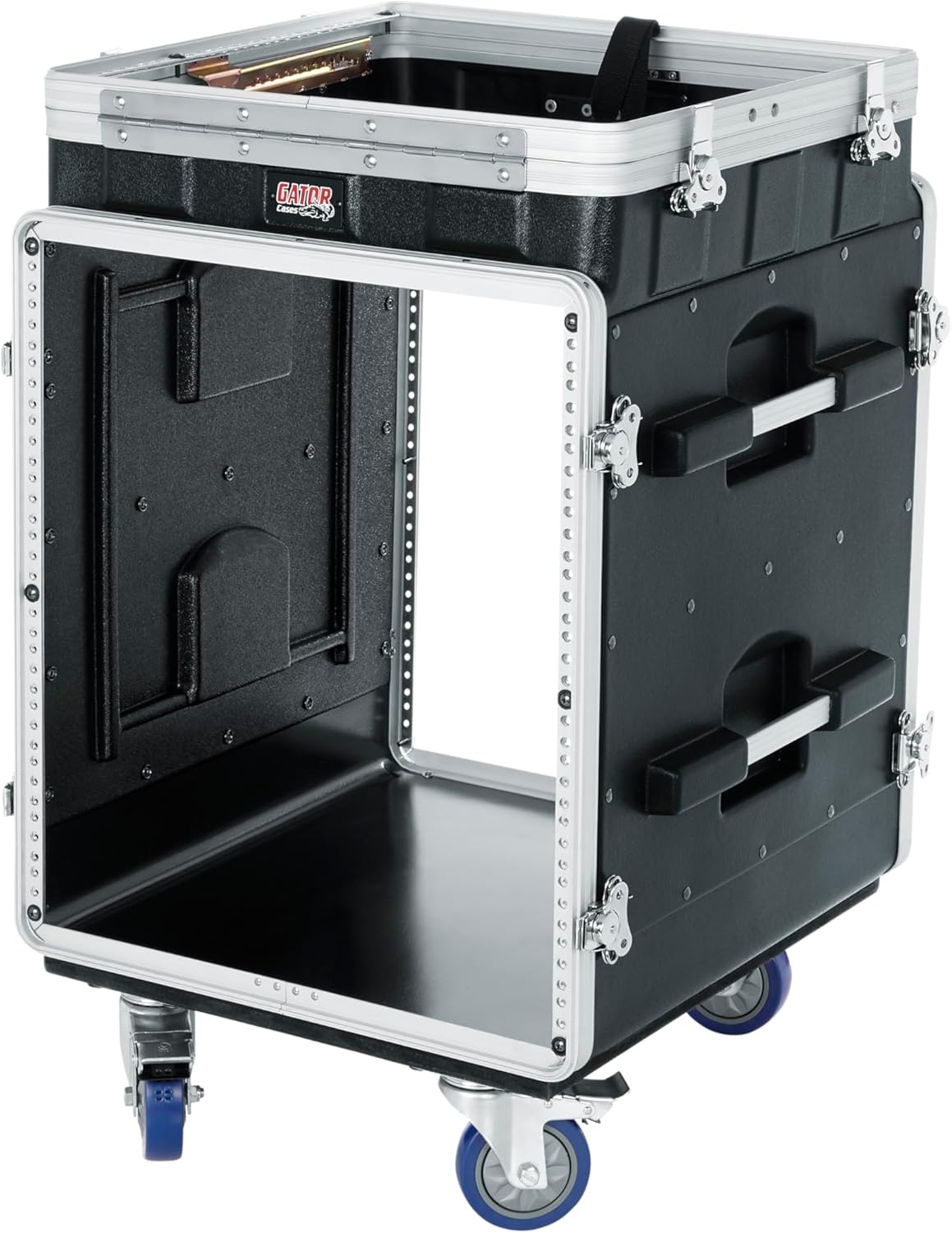 Gator Cases 10U Top, 12U Side Console Audio Rack (GRC-10X12 PU)