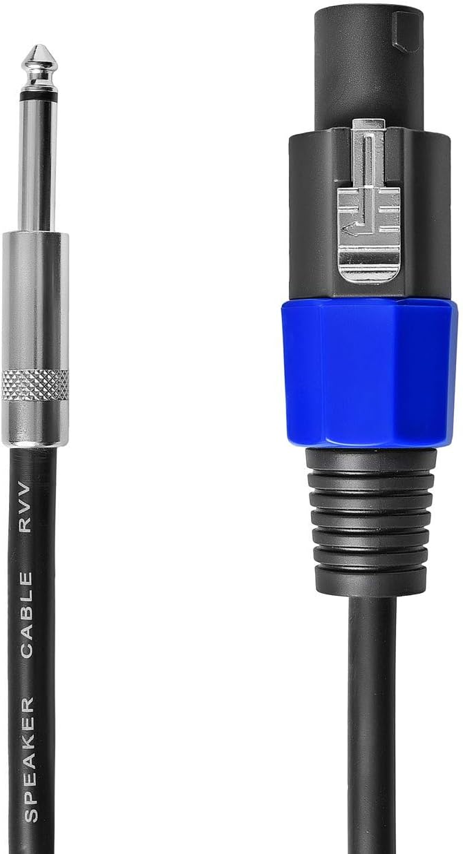 2Pcs 200 Feet Professional Speakon to 1/4 Speaker Cable, Pair 200 ft 12 Gauge Speakon to 1/4 Male Inch Audio Amplifier Connection Heavy Duty Cord Wire with Twist Lock