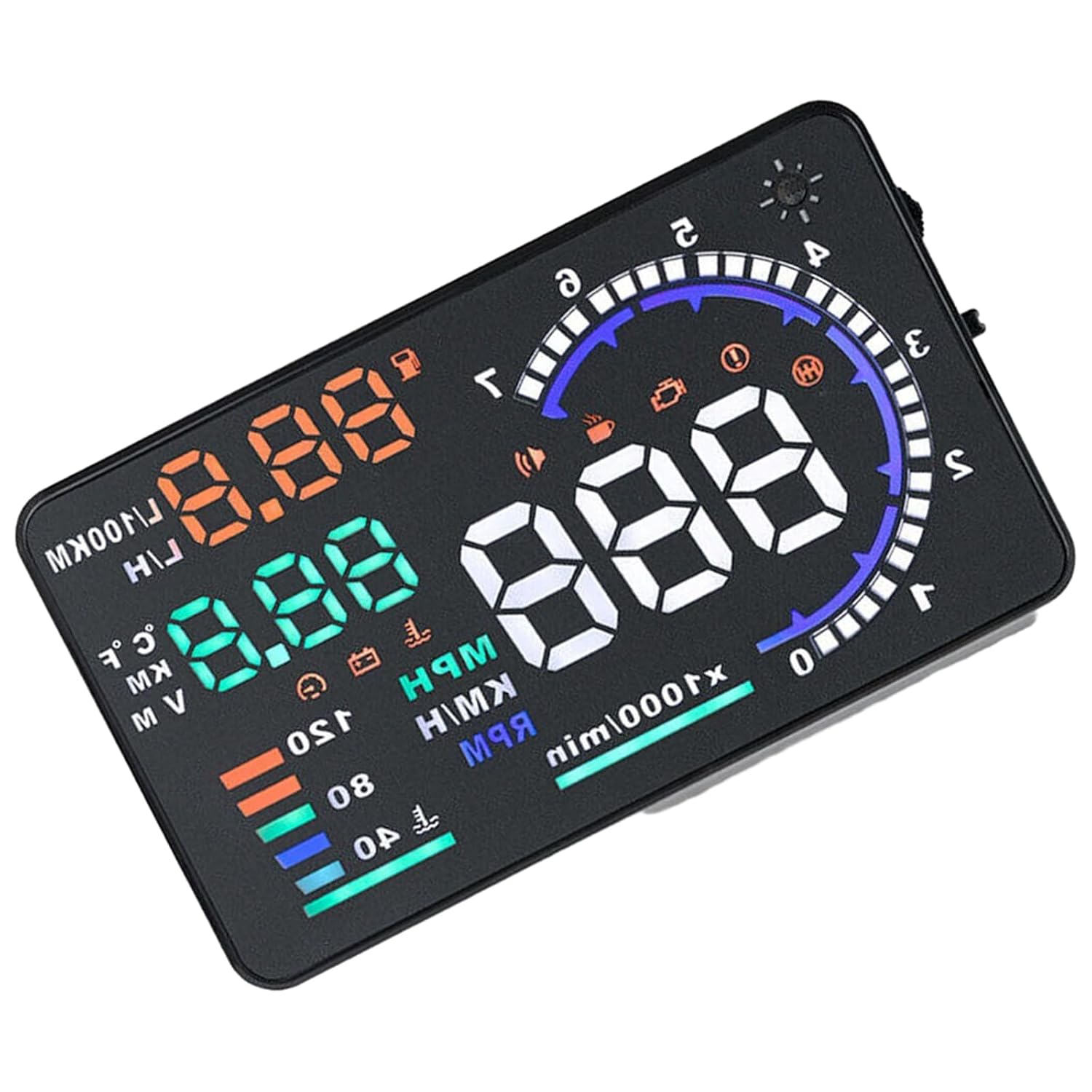 HUD Head Up Digital Display Alarm Reminder Meter Speedometer Electronics Speed Clock Car Mileage Information Long Distance