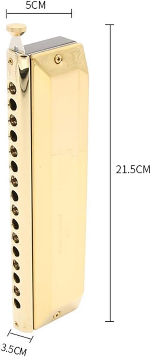 SUOFEILAIMU Chromatic Harmonica 16 Holes 64 Tones Gold Black Sliver Laser Proceeded Woodwind Musical Instrument Harp (Color : Black l664)