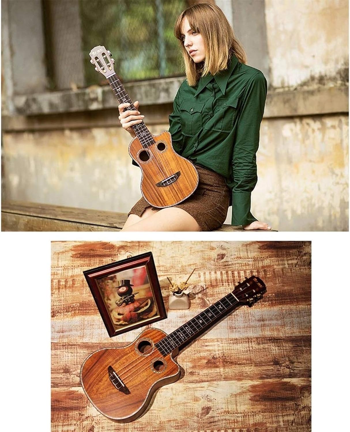 Baritone Mahogany Ukulele by Personality Adult Beginner Musical Instrument Fashion Children's Small Guitar Boys and Girls Students Four-Stringed Instrument String Instruments