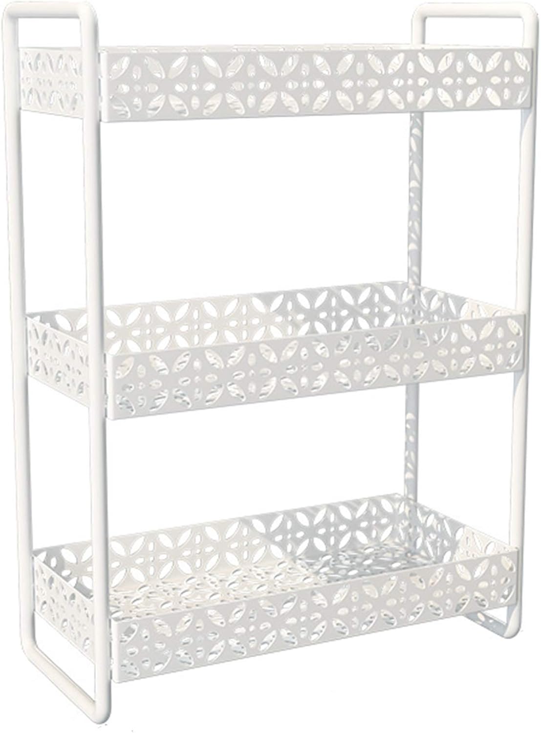 XXIOJUN Bathroom Shelf, Cosmetic Storage Iron Thickened Steel Light Luxury Phnom Penh Waterproof and Moisture-Proof Stable Multi-Layer Storage, 3 Colors 3 Sizes (Color : White, Size : 36x16x46cm)