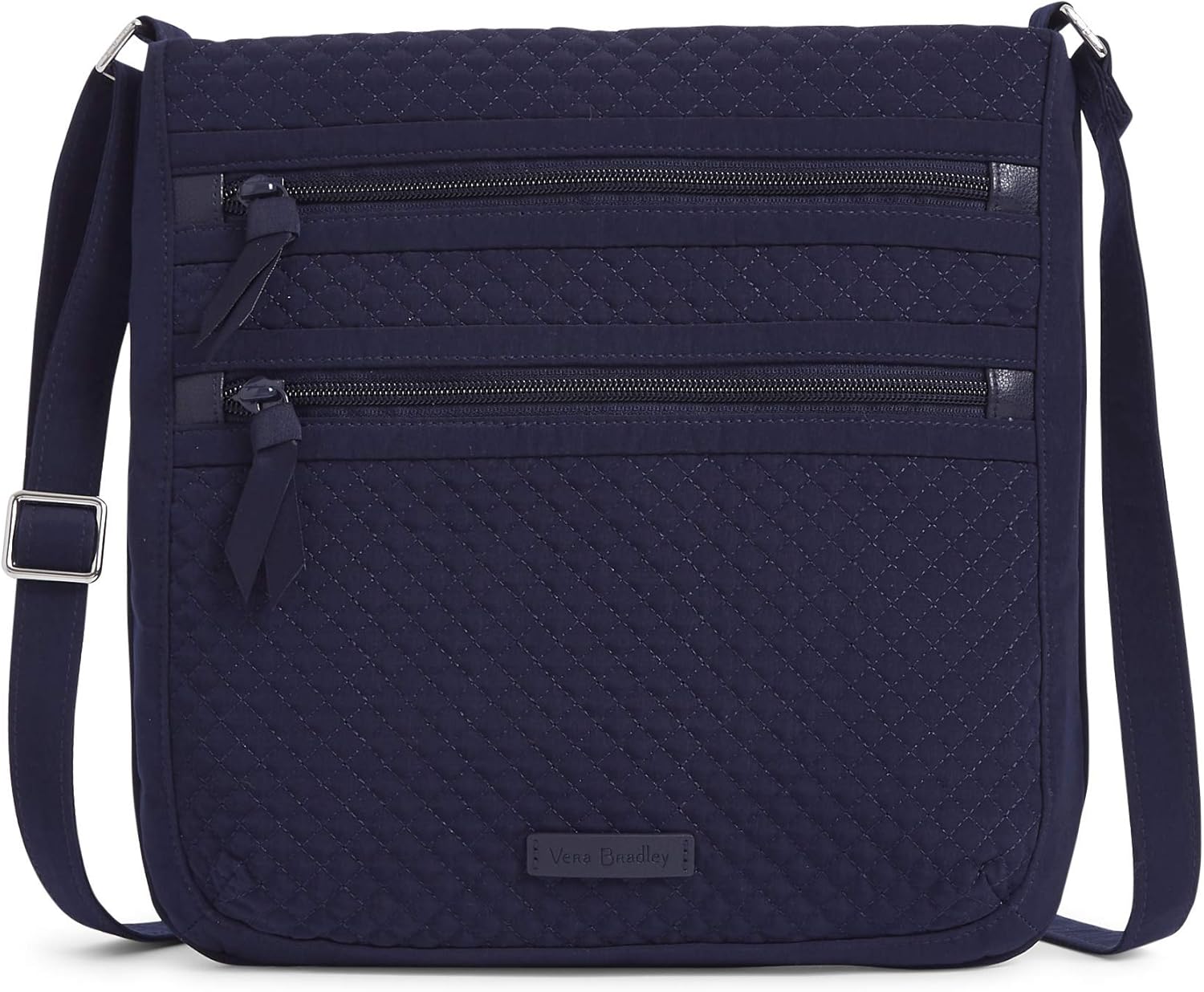 Women's Microfiber Triple Zip Hipster Crossbody Purse