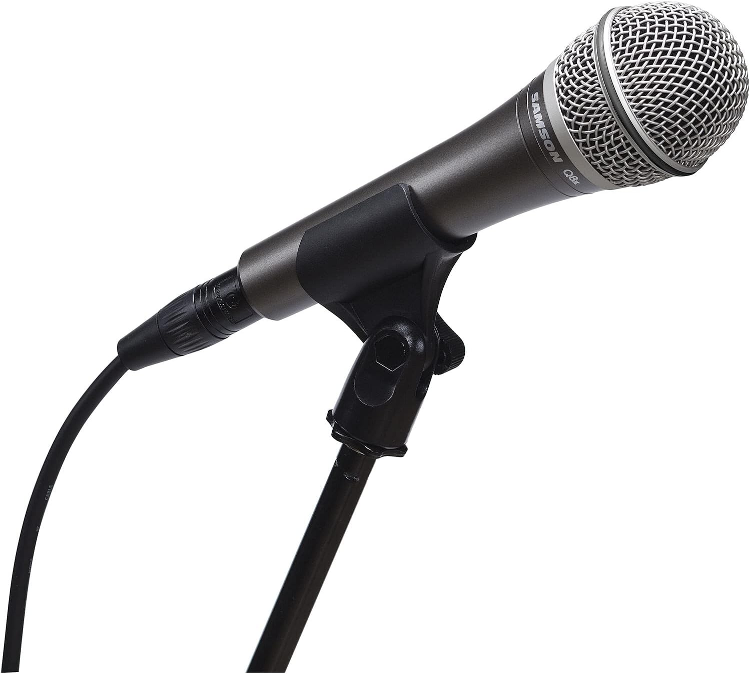 SAMSON Q8x Dynamic Supercardiod Handheld Microphone, Foam Windscreen, Tripod Base Mic Stand, Mic Cable, Cloth