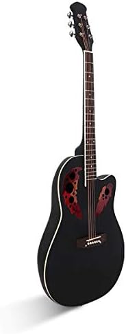 41 inch Cutawary Round Back Acoustic Guitar Spruce Top Grape Hole Black