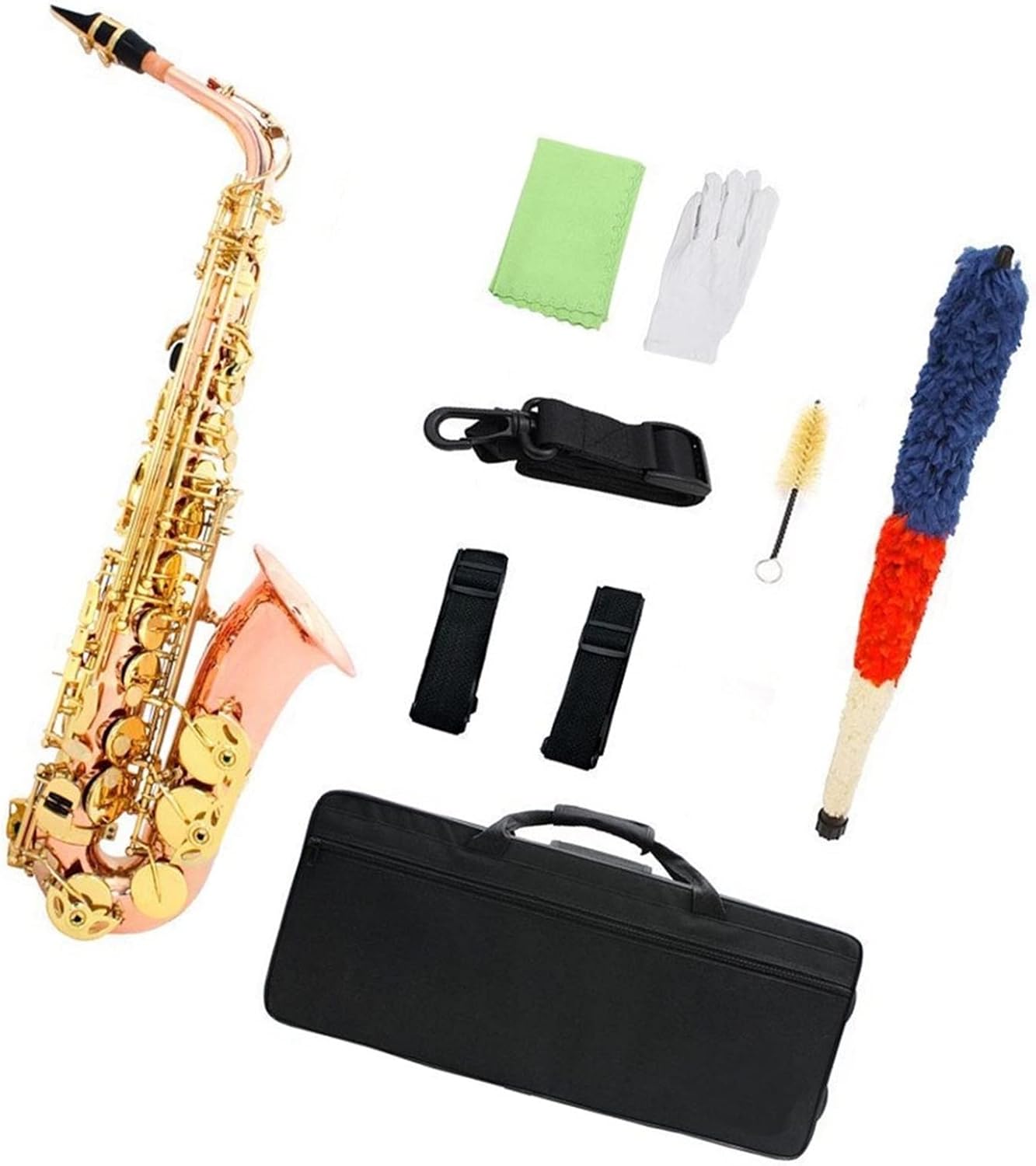 EB Alto Saxophone Phosphor Bronze Material E Flat Sax Woodwind Instrument with Case Gloves Reeds Strap