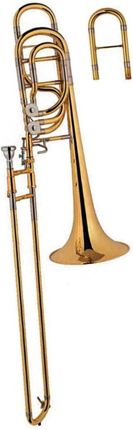 Professional Gold Lacquer Brass Bass Trombone Instrument