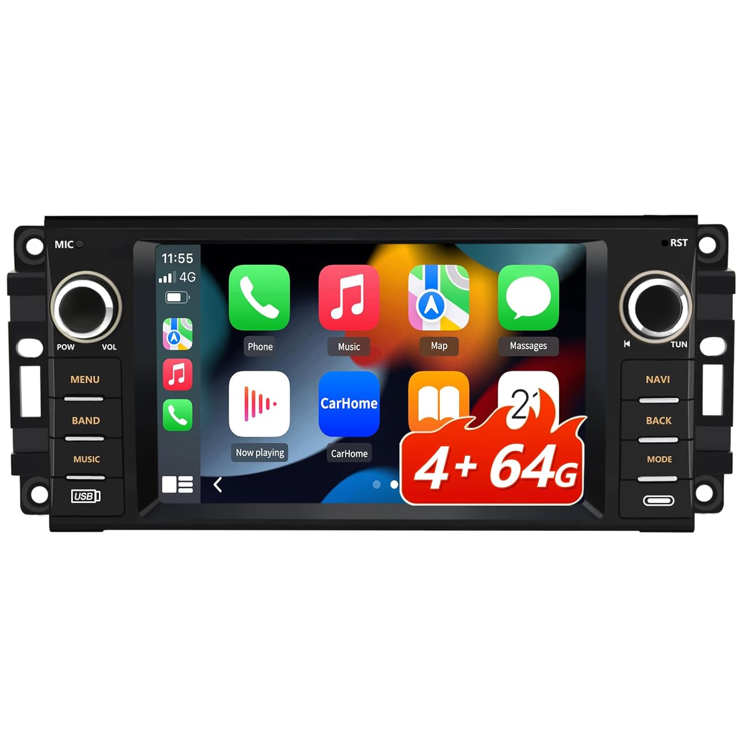 Car Stereo for Jeep Wrangler JK Compass Patriot/Chrysler/Dodge RAM Charger, 7 inch Touch Screen Android 13 Radio with Bluetooth GPS Wireless CarPlay Andriod Auto [4GB+64GB]