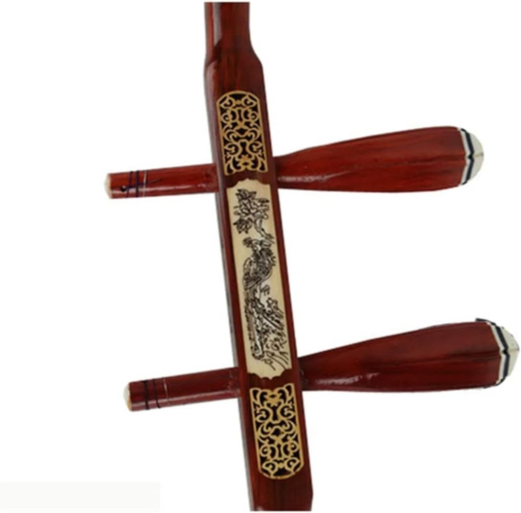 FLFL 2-String Violin Chinese Erhu Mahogany Bone Carving Erhu Professional Two-Stringed Bowed Musical Instruments Beginners Erhu
