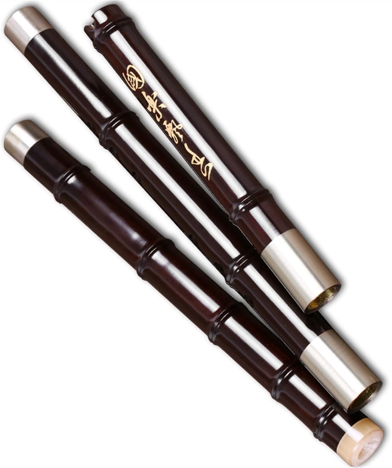 Chinese Bamboo Flute Mahogany Three-Section Hole Flute Professional Performance Type Flute Beginners Wind Instrument G/F Key (Color : G)
