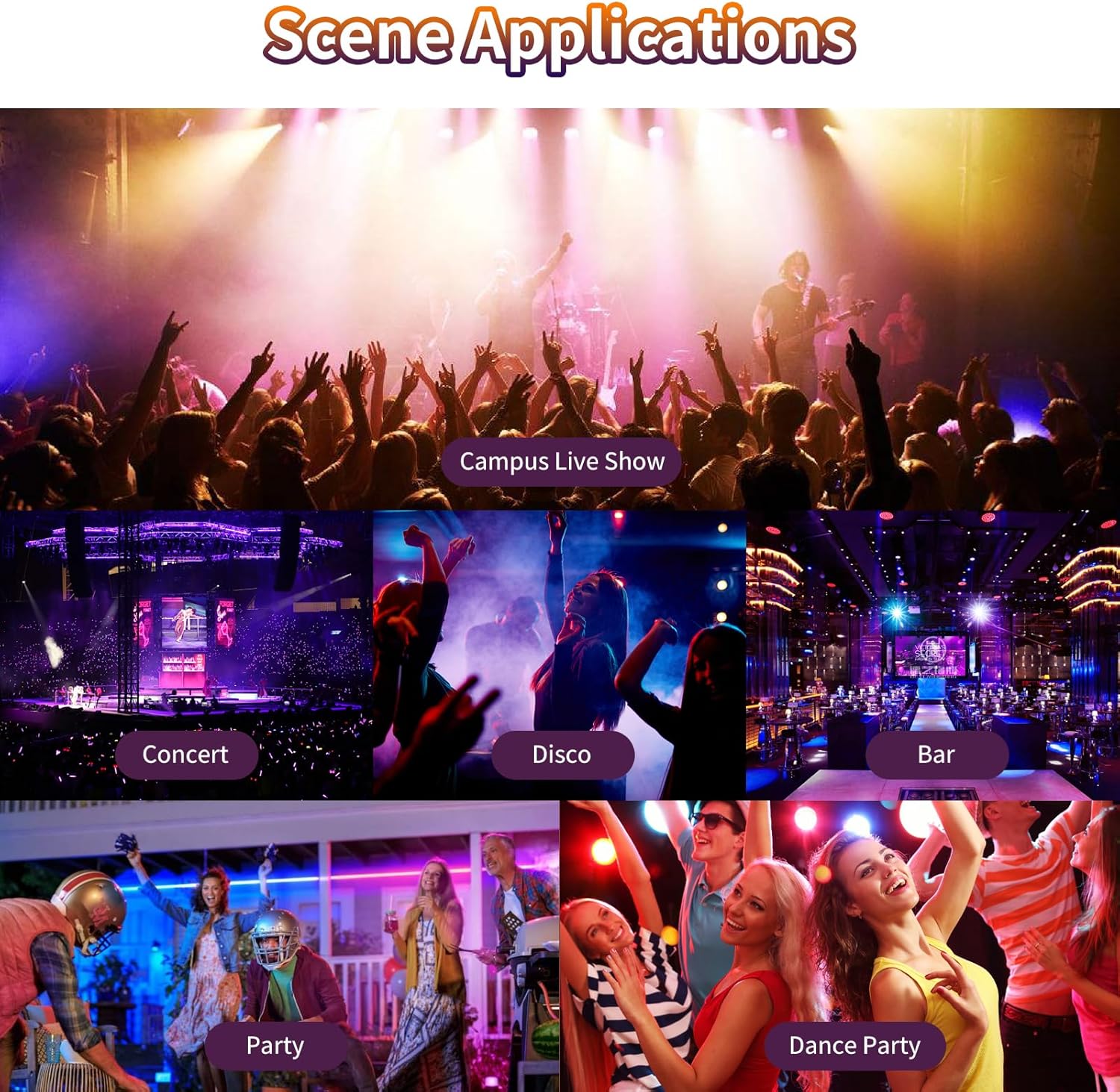 SHEHDS LED Par Lights 18x18W Zoom(14-45 Degree)/Wash/Strobe Effect Stage Light RGBWAP 6IN1 Uplights DMX512 Sound Activated RDM Function DJ Lights for Christmas Disco Club Party Dance Wedding Bar