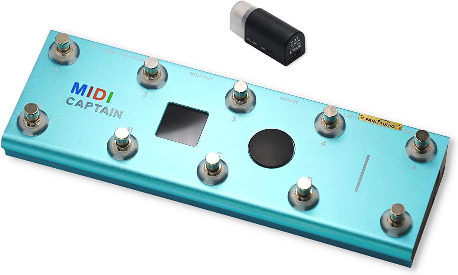 Paint Audio MIDI Captain Foot Controller and Wireless MIDI Adapter-MIDI Mate Time Engine Function Support all PC/CC/Note commander 10 Foot Switches