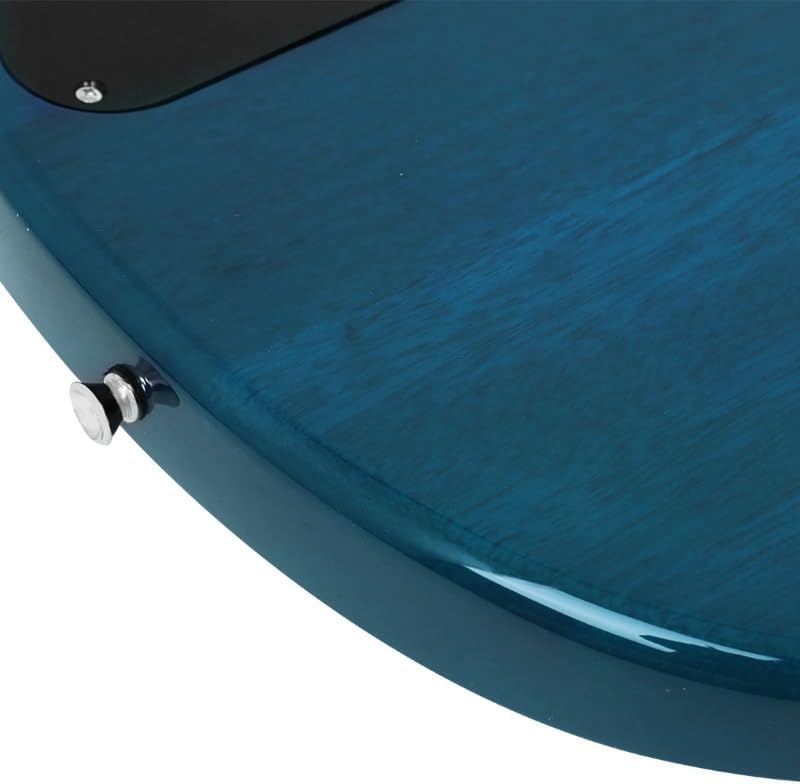 4-String Electric Bass Guitar 24-Fret Solid Body Active Pickups Water Ripple Finish Professional Instrument for Studio Recording Stage Performance and Live Gig Musicians