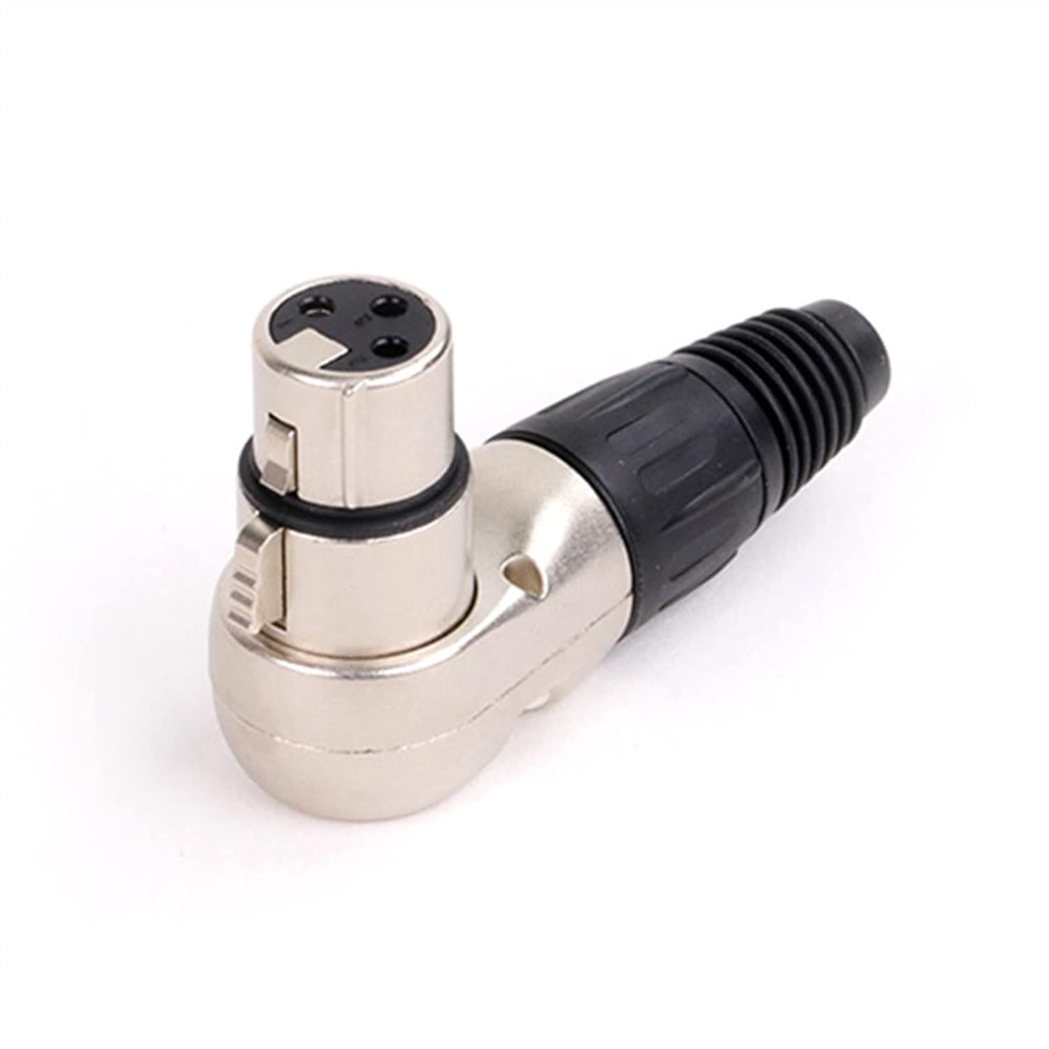 X L R Connector Audio Plug Microphone Plug 3pin Male Female Speaker Metal Right Angle Multi-Directional Wire Connector 10Pcs (Color : D1036F Silver)