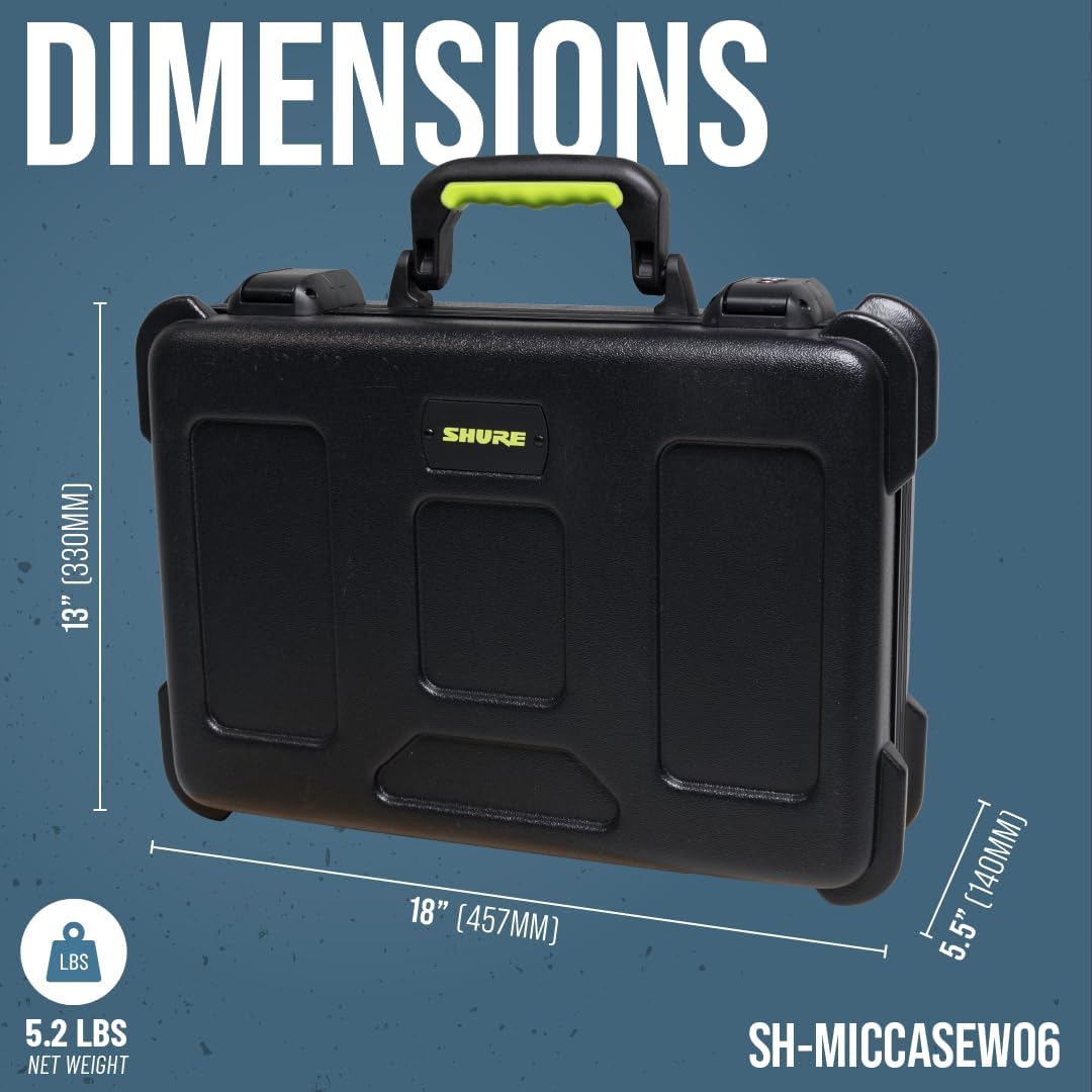 Shure by Gator Molded Case with Drops for 6 Wireless Microphones