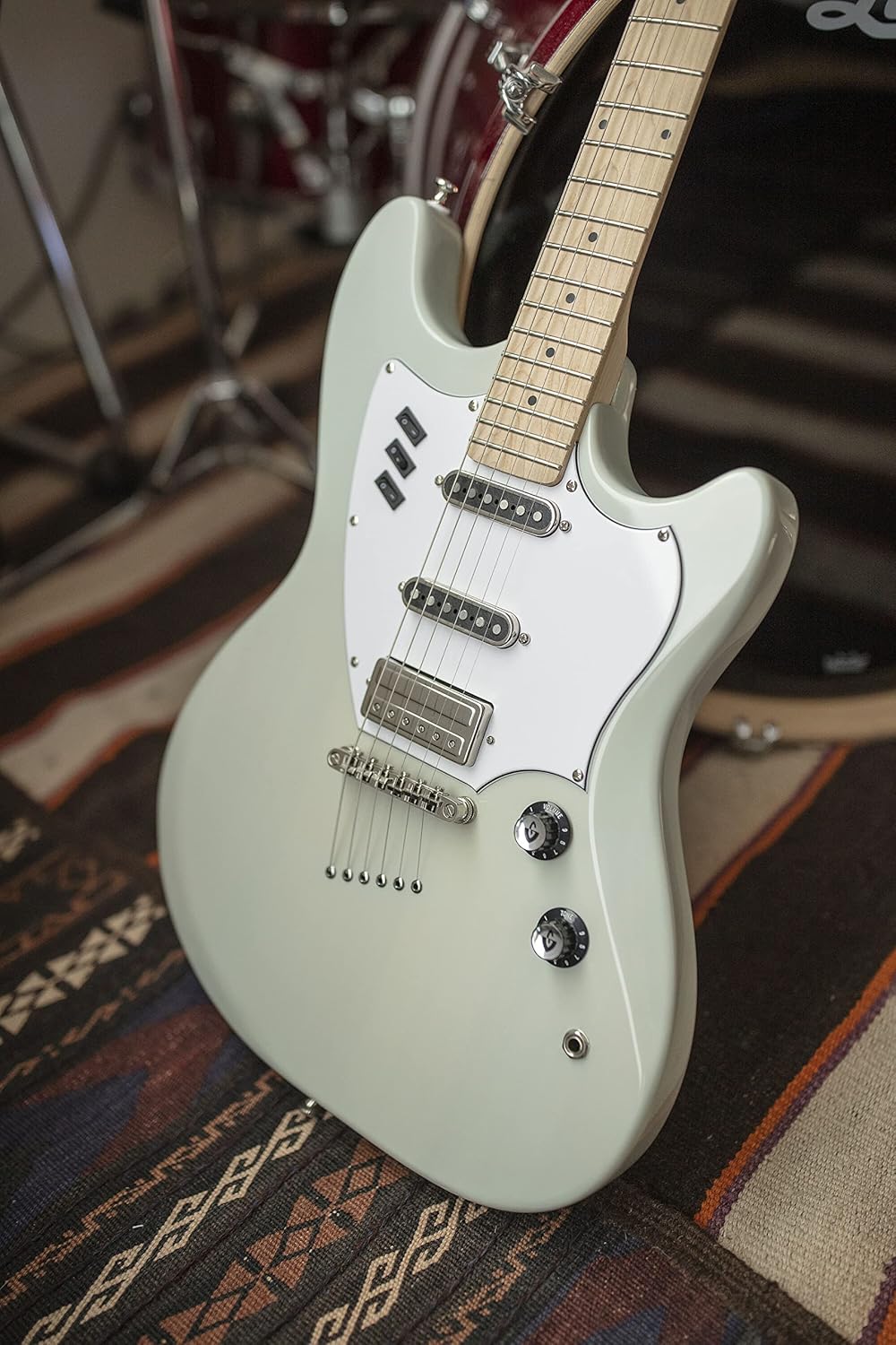 Guild Guitars Surfliner Solid Body Electric Guitar White Sage - Classic Styling with Modern Features, Guild Rocker Pickup Switching System with Master Volume, Tone Control and 3 Switches