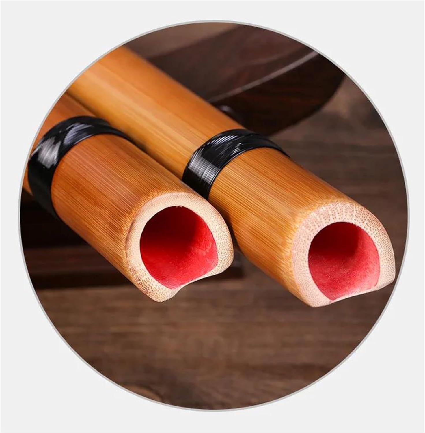 Bamboo Flute Dizi Bamboo Shakuhachi 5 Holes Flute White Bamboo Short Xiao Woodwind Musical Instrument Flauta(Brown)