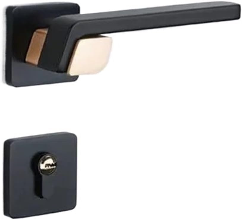 1pcs Aluminum Alloy Silent Split Door Lock Interior Bedroom Anti-Theft Door Lock with Keys for Living Room Bathroom Bedroom(Gray Set_58MM)