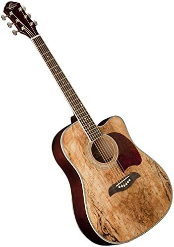 Oscar Schmidt OG2CESM 3/4 Size Acoustic Guitar Bundle with Polishing Cloth - Spalted Maple