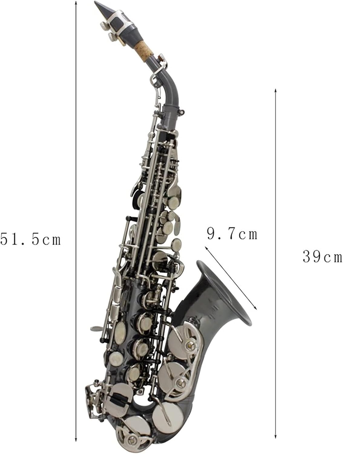 Saxophone Saxophone B Flat Professional Woodwind Instrument Black Nickel Curved Sax with Box Musical Instrument Accessories Student Saxophone