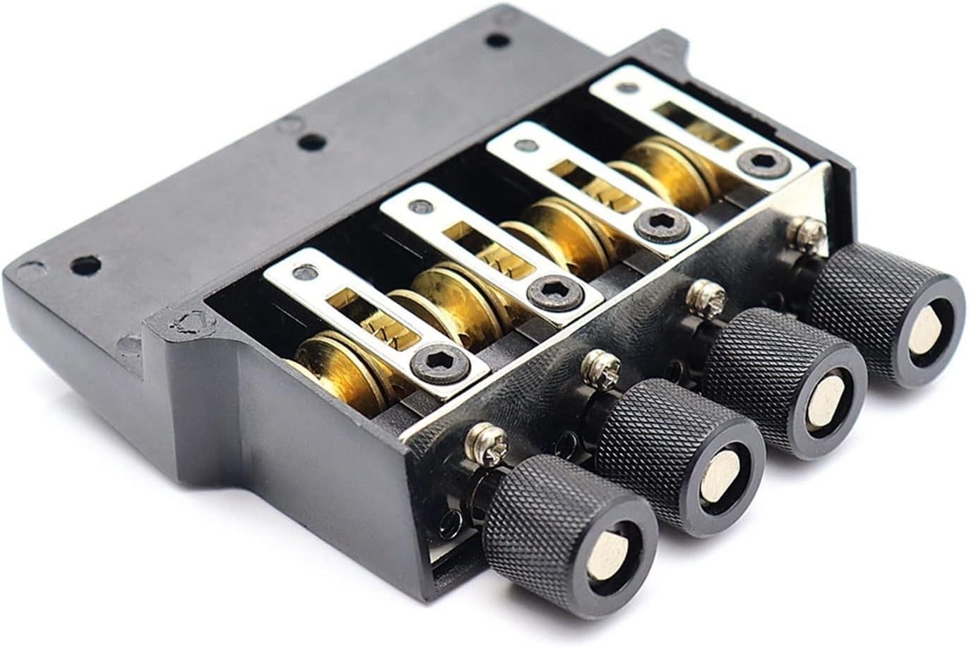 FLFL 1set Electric Bass Bridge Headless Bass String Bridge Ball String Saddle Black Guitar Bridge System