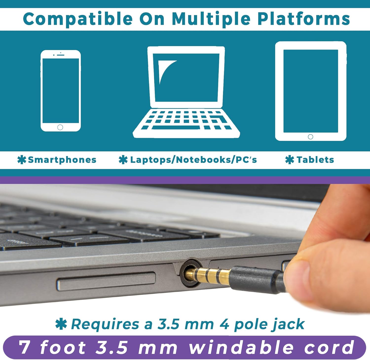 ECS WordForum 3.5mm TRRS 4 Pole Stereo Speaker Output Jack - Includes Two (2) WordForm 3.5mm TRS Stereo 360° Omnidirectional Conference Microphones - Recordings for Meetings